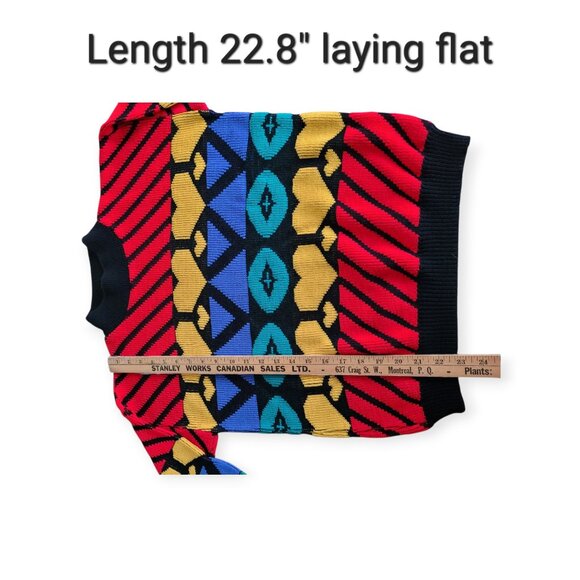 Adele Knitwear VCR Love Knit Hearts Ugly Sweater size M Vintage 90s Rare HTF Fun - Picture 6 of 7